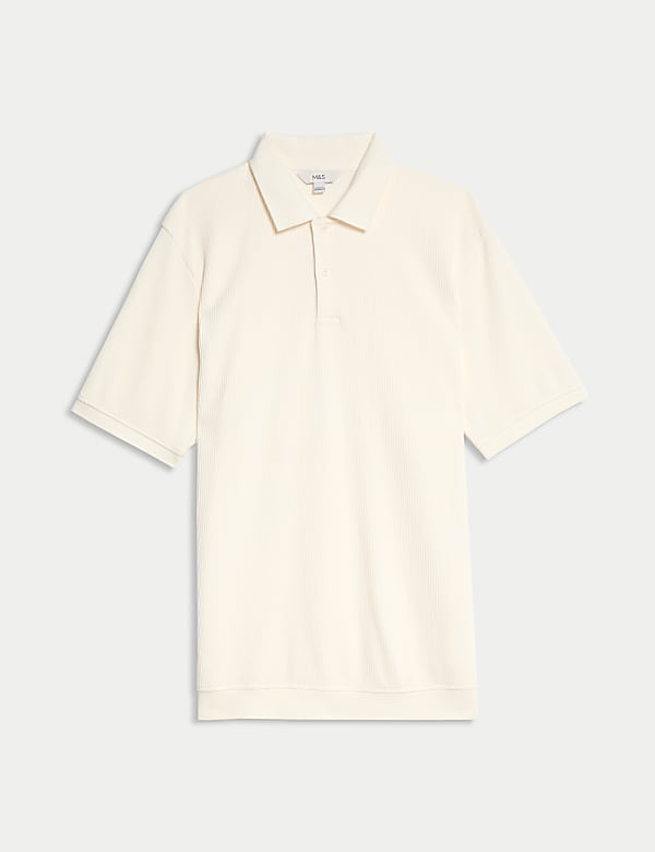 Pure Cotton Textured Polo Shirt - ES