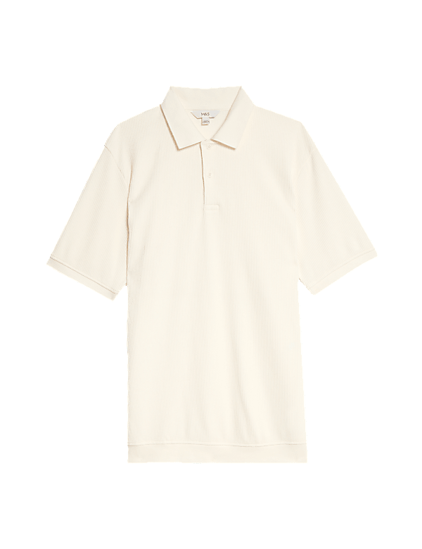 Pure Cotton Textured Polo Shirt