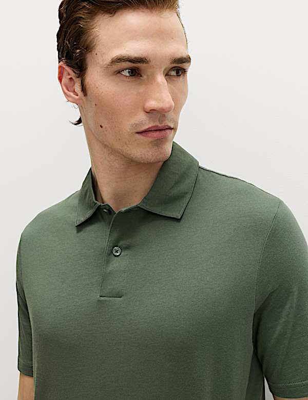 Pure Cotton Jersey Polo Shirt - GR