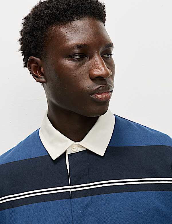 Pure Cotton Striped Rugby Shirt