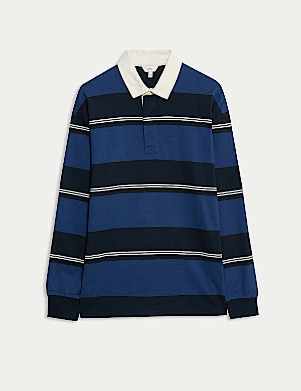 חולצת רוגבי עם פסים מכותנה טהורה - IL