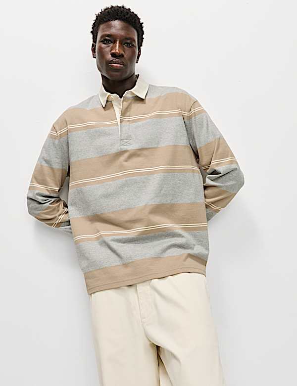 Pure Cotton Striped Rugby Shirt