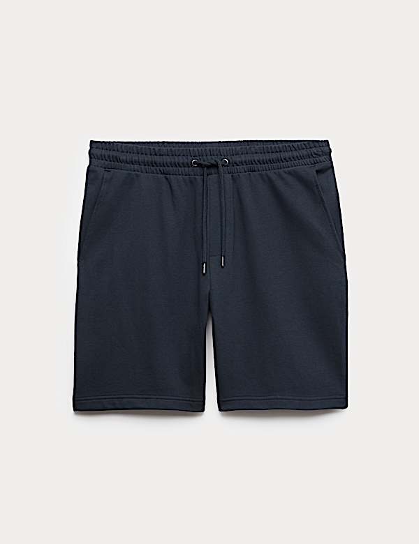 Katoenrijke korte broek met elastische tailleband - BE