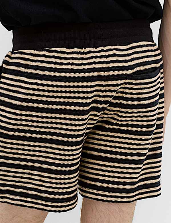 Cotton Rich Variegated Stripe Shorts