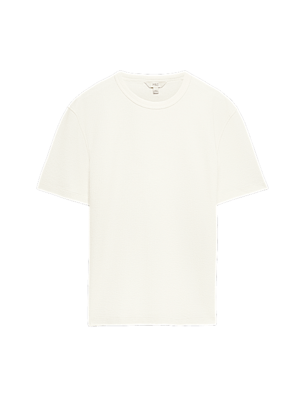 Relaxed Fit Cotton Blend Textured T-Shirt