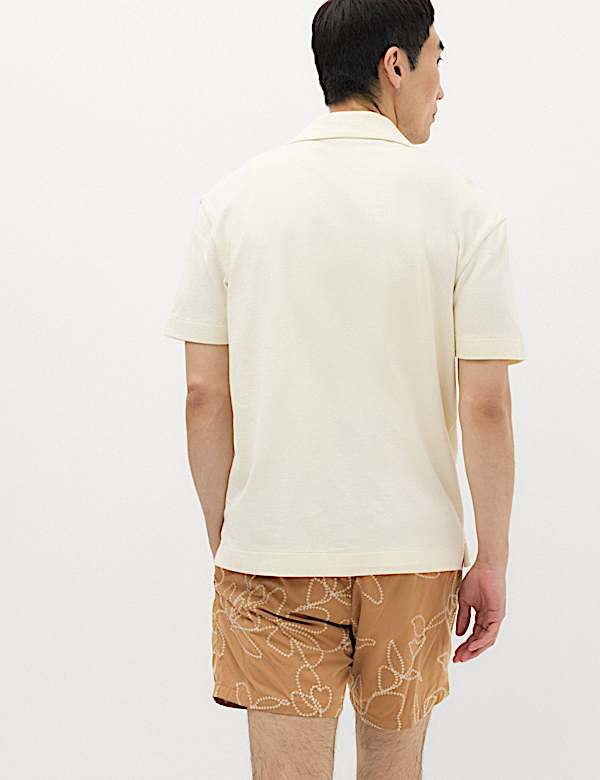 Pure Cotton Embroidered Short Sleeve Shirt - CA
