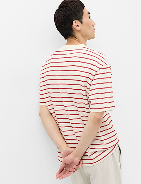 Cotton Rich Textured Breton T-Shirt - HR