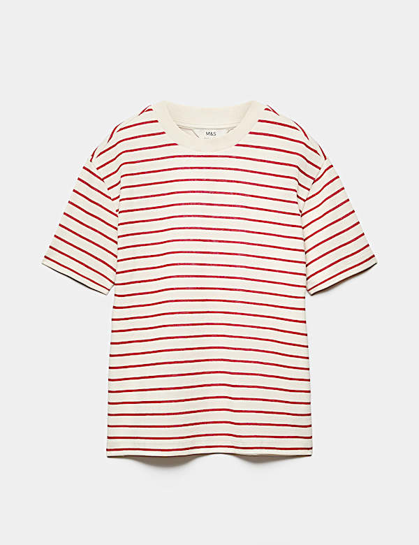 Cotton Rich Textured Breton T-Shirt - HR