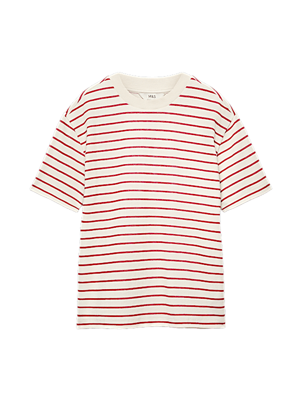 Cotton Rich Textured Breton T-Shirt