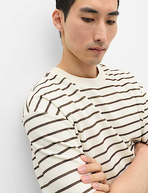 Cotton Rich Textured Breton T-Shirt