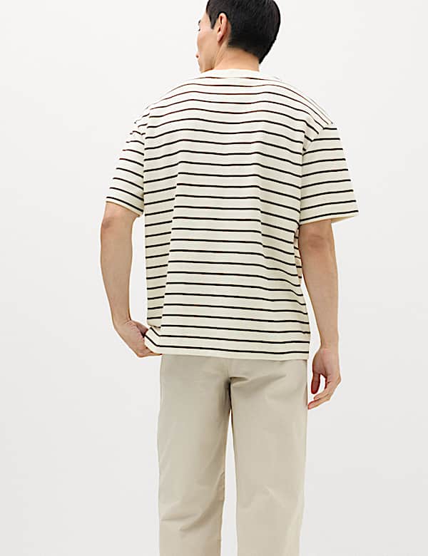 Cotton Rich Textured Breton T-Shirt