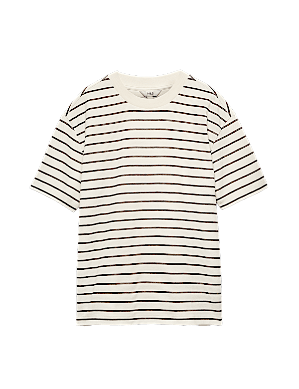 Cotton Rich Textured Breton T-Shirt