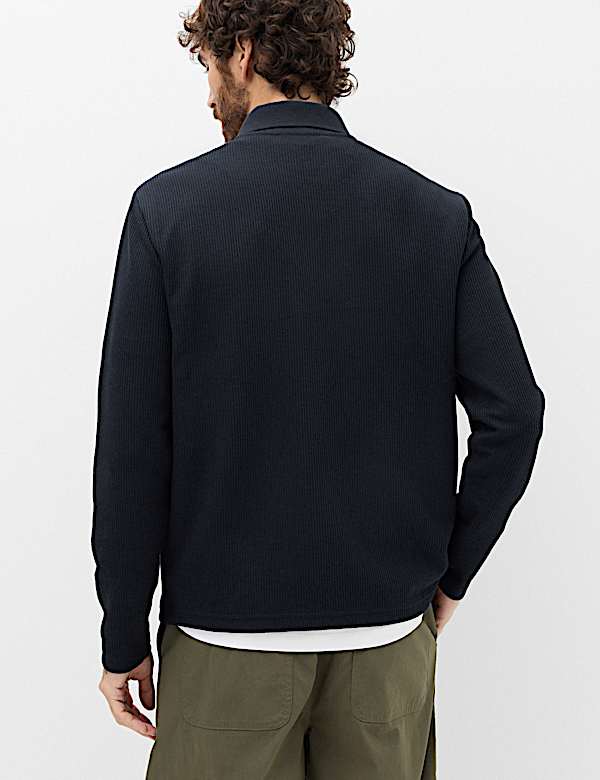 Geribd overshirt van katoenmix - BE