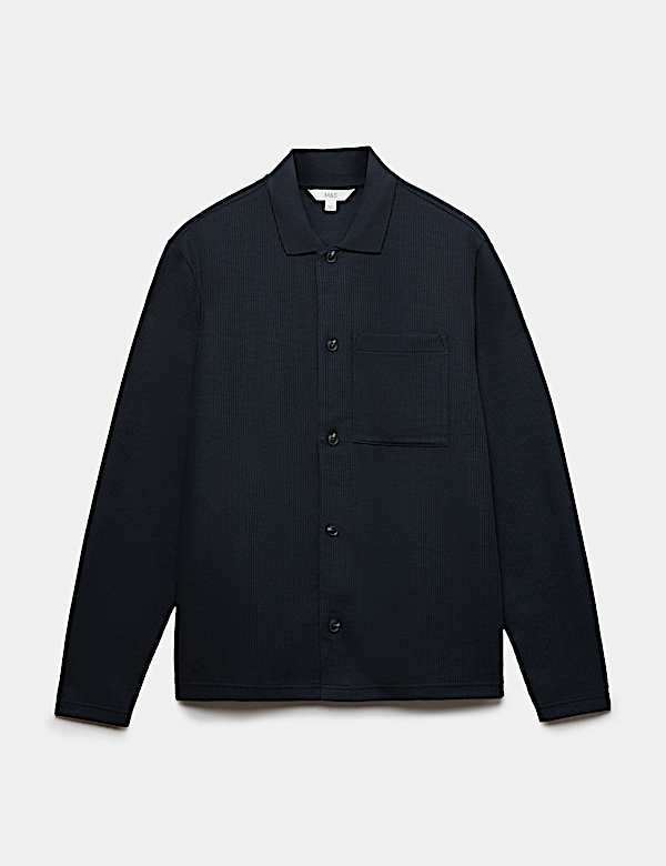 Geribd overshirt van katoenmix - BE