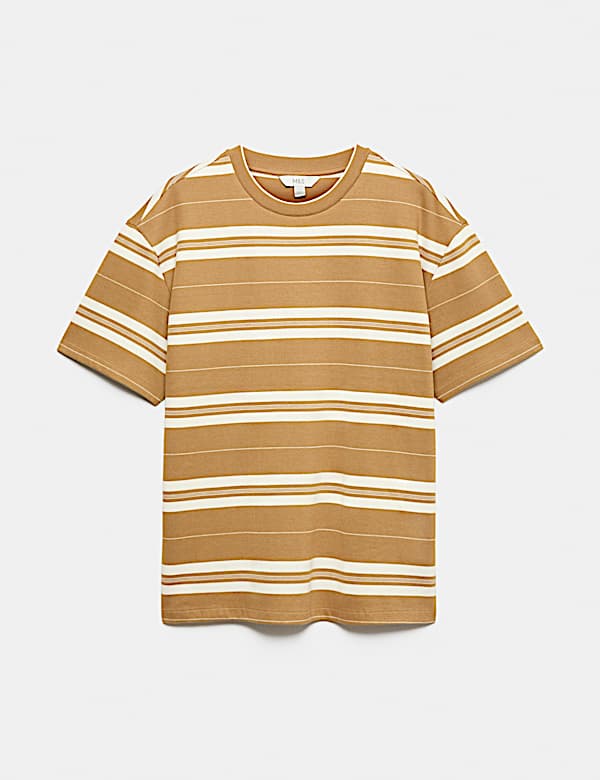 Geripptes T-Shirt mit franz&ouml;sischem Logo aus reiner Baumwolle - DE
