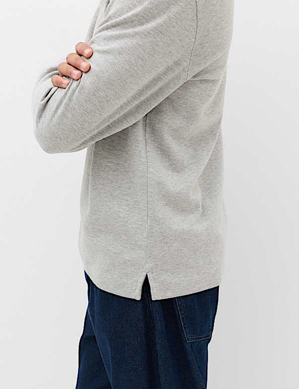 Cotton Rich Cosy Long Sleeve Henley Shirt - GR