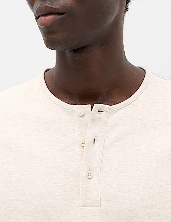 Cotton Rich Cosy Long Sleeve Henley Shirt - JO