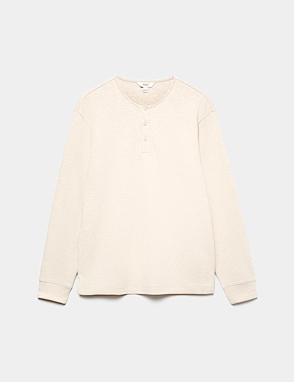 Cotton Rich Cosy Long Sleeve Henley Shirt - JO