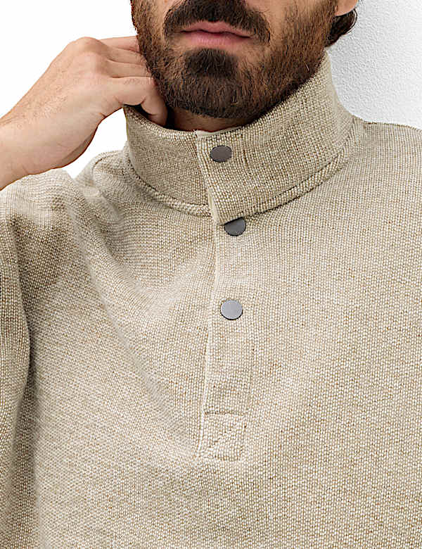 Pure Cotton Funnel Neck Overshirt - GR