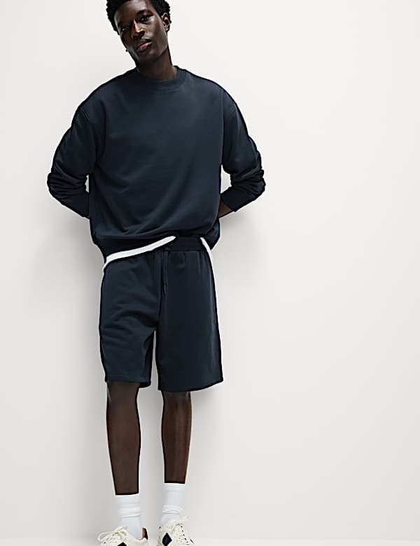 Elasticated Waist Cotton Rich Oversized Shorts - BN