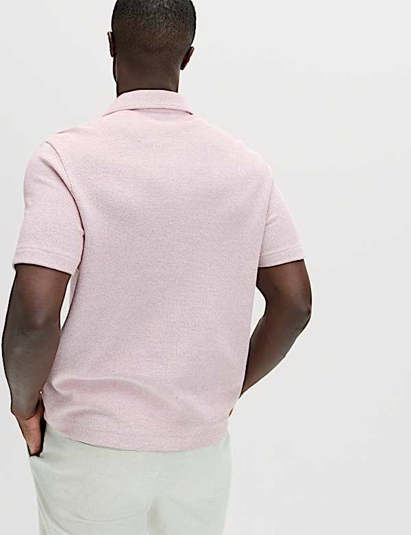 Relaxed Fit Pure Cotton Pique Polo Shirt - AL