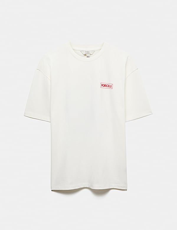 Oversized Pure Cotton Graphic Short Sleeve T-Shirt - MV