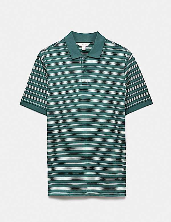 Pure Cotton Yarn Dye Striped Polo Shirt - IT