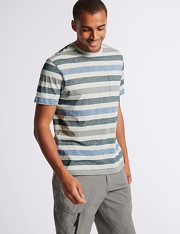 Slim Fit Pure Cotton Crew Neck T-Shirt - DK