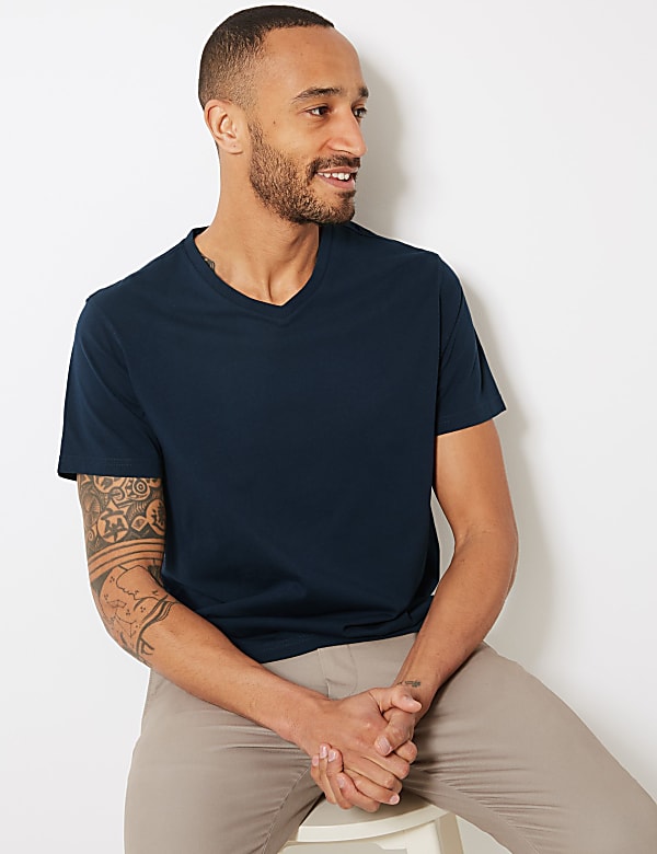 Pure Cotton V-Neck T-Shirt