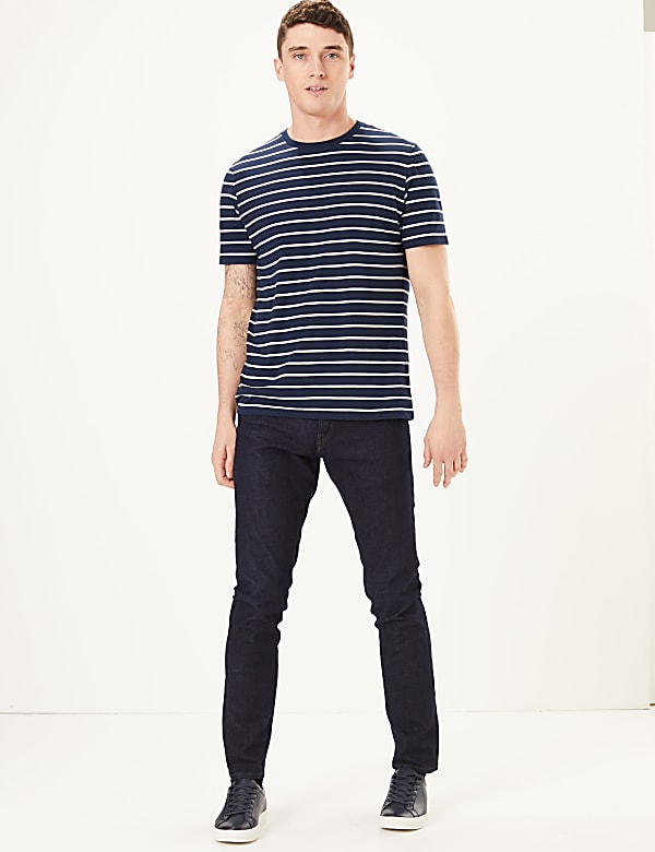 Pure Cotton Regular Fit Striped T-Shirt