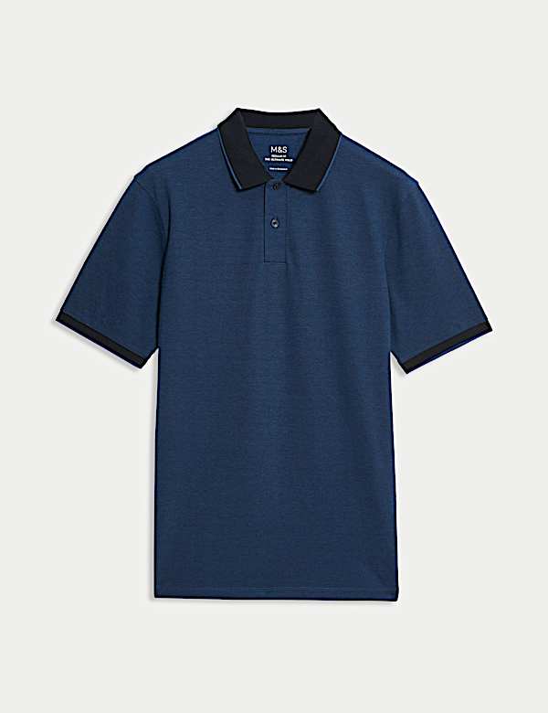 Ultimate Poloshirt aus Piqué mit Kontrastbordüre - AT