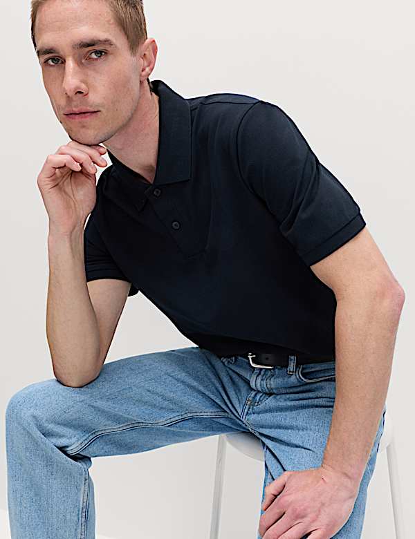 Slim Fit Cotton Rich Pique Polo Shirt - US