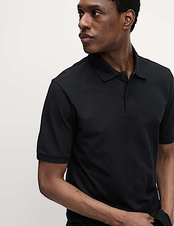 Slim Fit Cotton Rich Pique Polo Shirt - AU