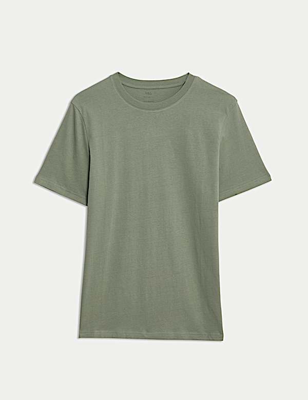 Regular Fit Pure Cotton Crew Neck T-Shirt - ES