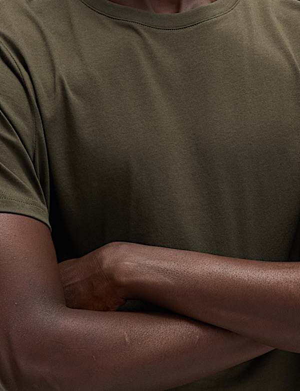 Pure Cotton Regular Fit Crew Neck T-Shirt
