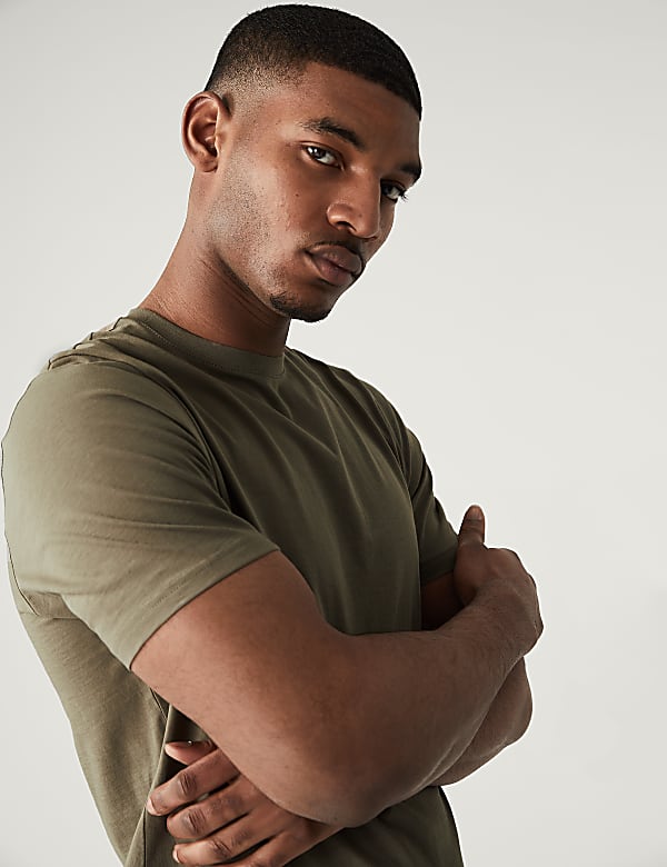 Regular Fit Pure Cotton Crew Neck T-Shirt