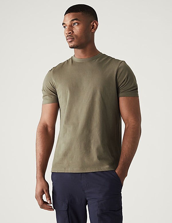 Regular Fit Pure Cotton Crew Neck T-Shirt