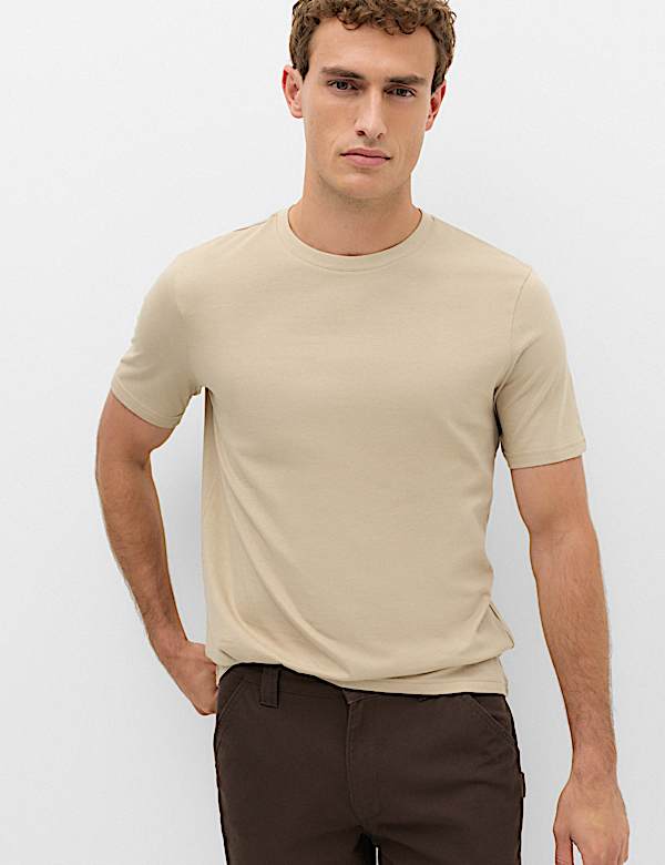 Pure Cotton Regular Fit Crew Neck T-Shirt
