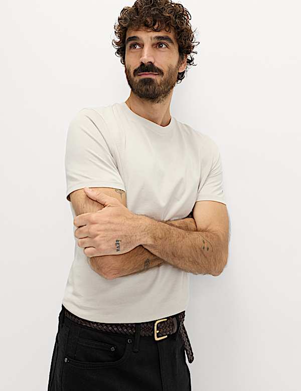 Pure Cotton Relaxed Fit Crew Neck T-Shirt