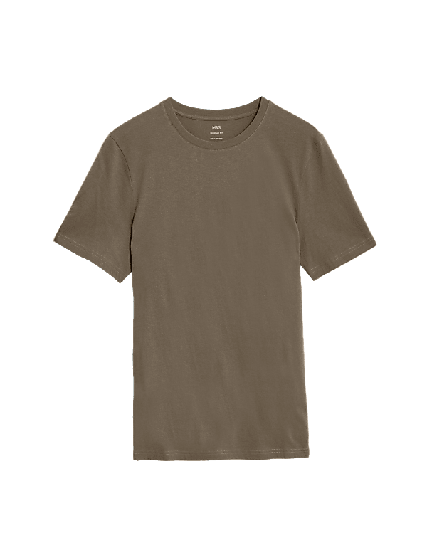 Pure Cotton Regular Fit Crew Neck T-Shirt