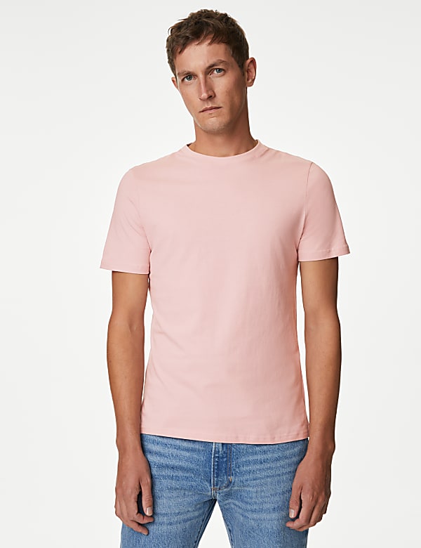 Regular Fit Pure Cotton Crew Neck T-Shirt - AU
