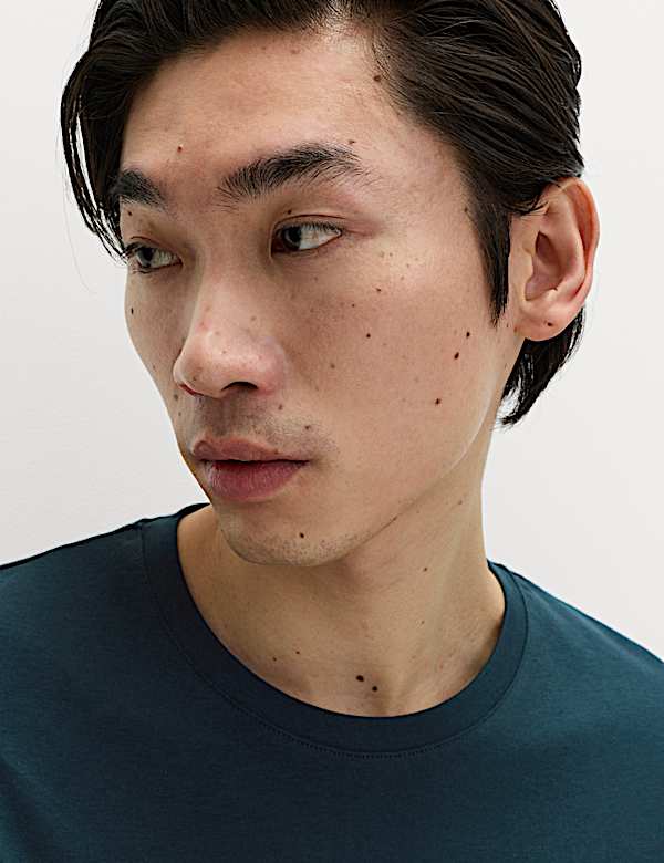 Regular Fit Pure Cotton Crew Neck T-Shirt - US