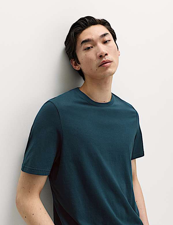 Regular Fit Pure Cotton Crew Neck T-Shirt - US