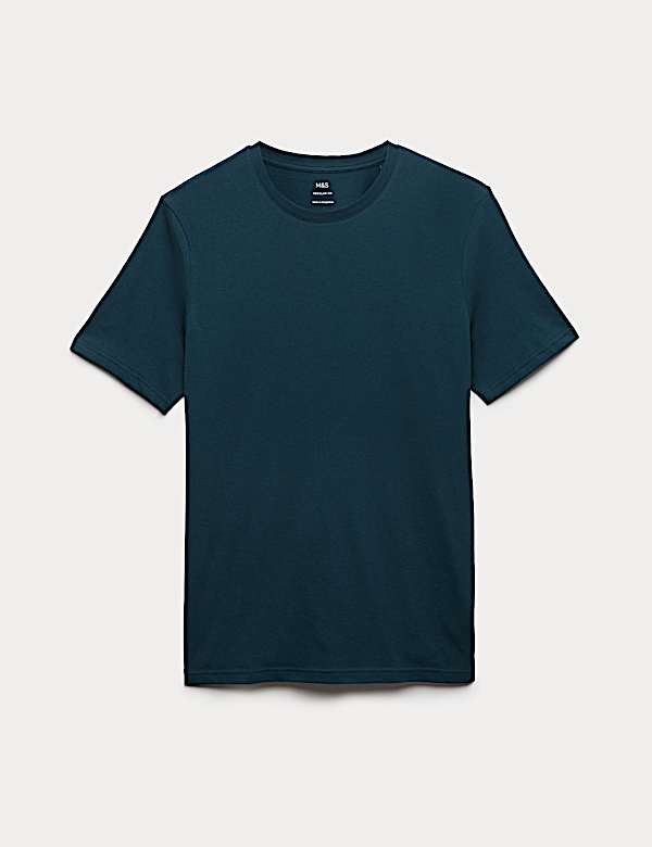 Regular Fit Pure Cotton Crew Neck T-Shirt - US