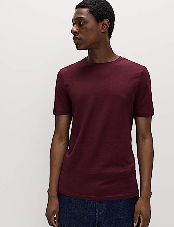 Regular Fit Pure Cotton Crew Neck T-Shirt