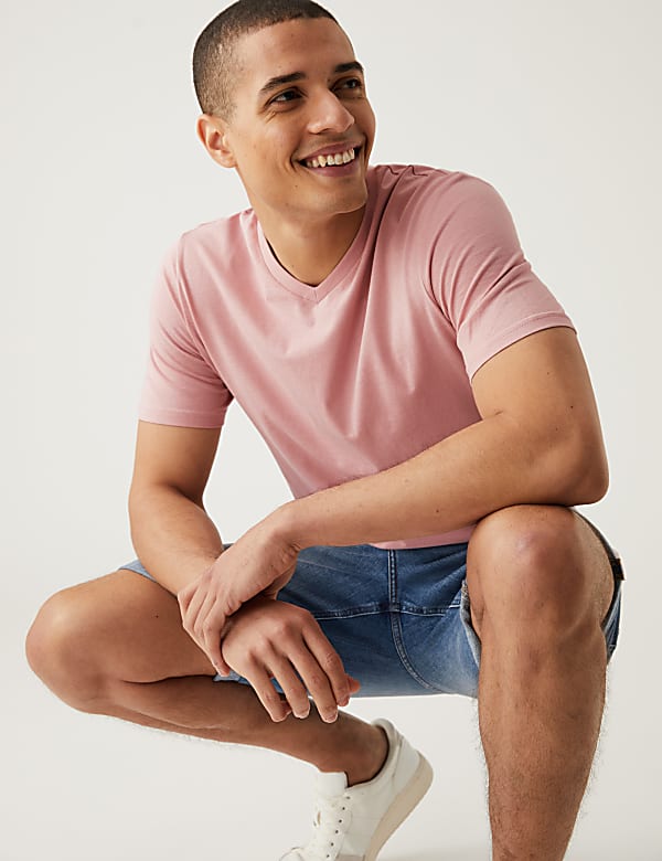 Pure Cotton V-Neck T-Shirt