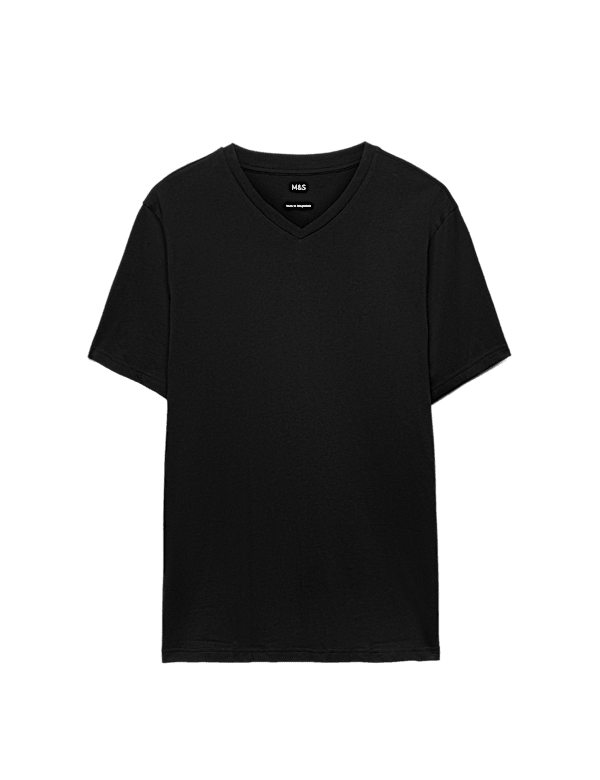 Pure Cotton V Neck T-Shirt