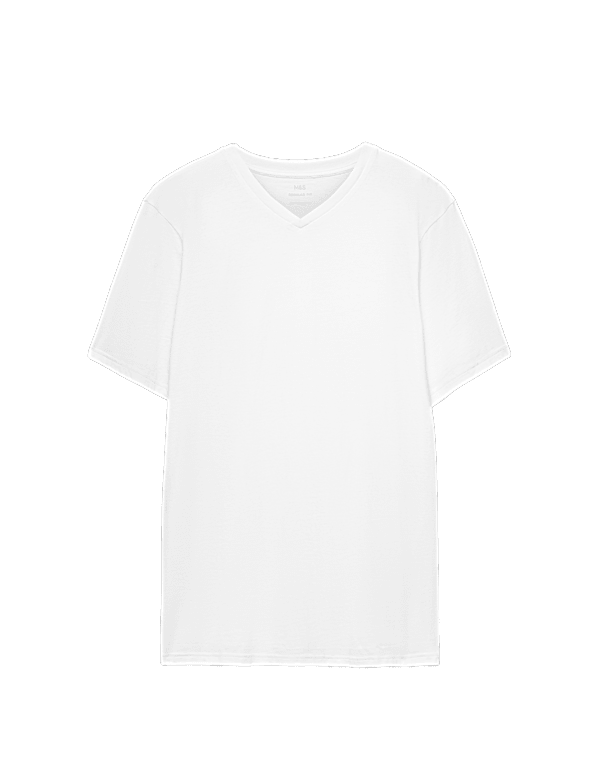 Pure Cotton V Neck T-Shirt