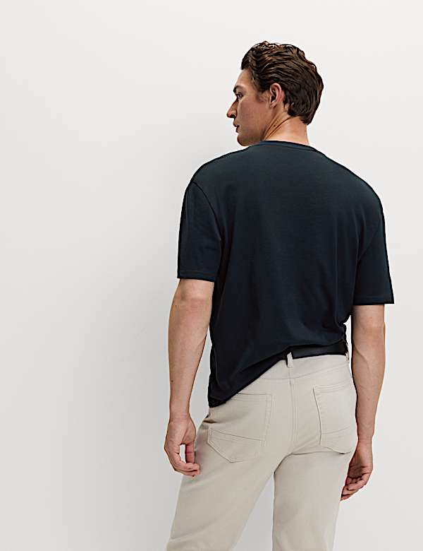 חולצת טי מכותנה טהורה בגזרה נינוחה - IL