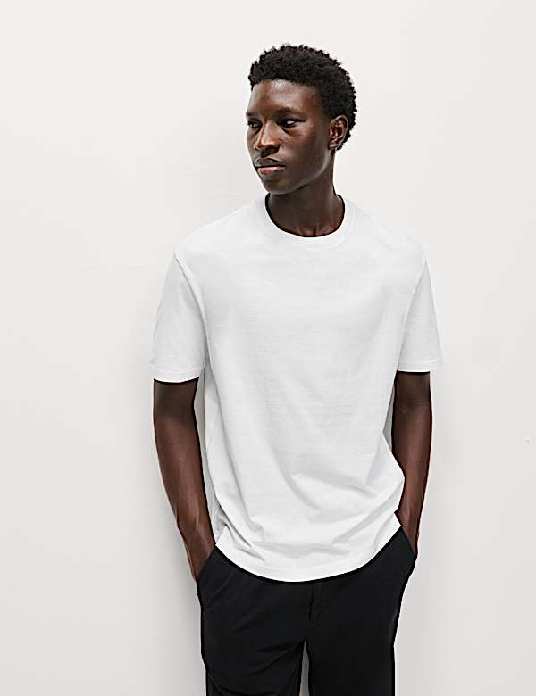 Relaxed Fit Pure Cotton T shirt - IS
